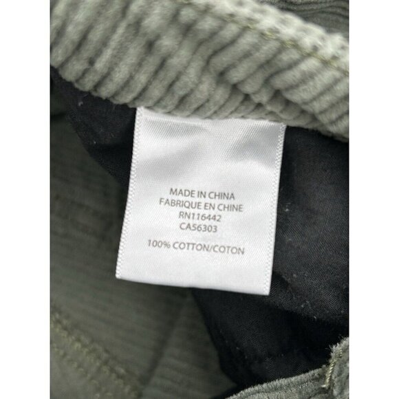 Monet Skateboard Pants Mens 28 Baggy Green Corduroy Cropped Carpenter Flaws - Picture 5 of 16